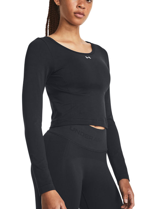 Under Armour Seamless Γυναικεία Ισοθερμική Μακρυμάνικη Μπλούζα Μαύρη