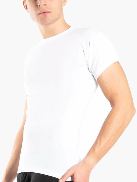 Neckline Men's Undershirts Short-sleeved White 2Pack
