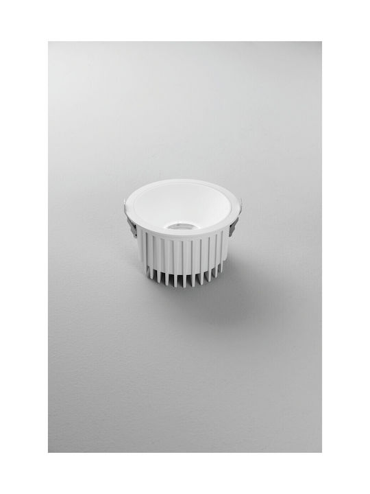 Fan Europe Quantum Spot Rotund Metalic Îngropat cu LED Încorporat și Lumină Alb Cald Alb 30x30cm