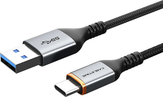 Cabletime Braided USB 2.0 Cable USB-C male - USB-C 15W Μαύρο 1m CT-AMCMG1-AG1