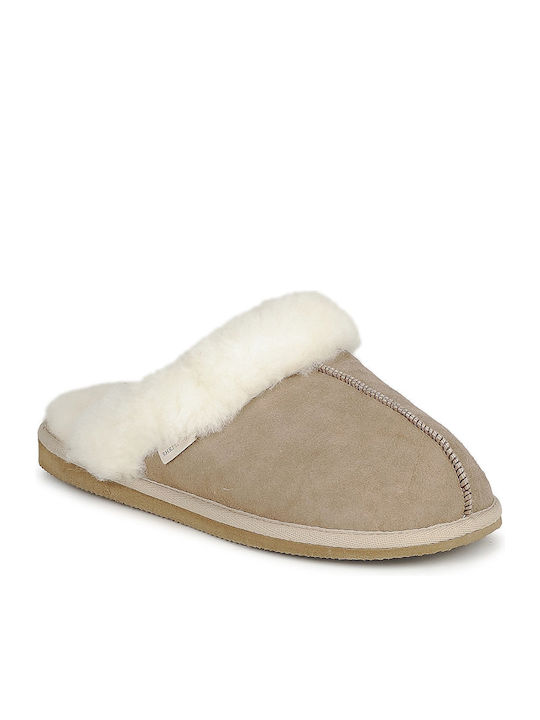 Shepherd Lederne Hausschuhe Beige