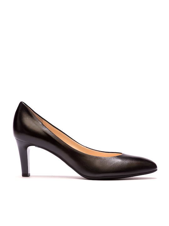 Perlapura Leather Pointed Toe Black Heels