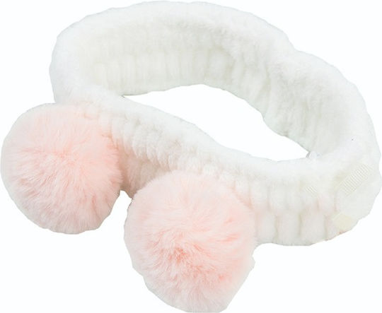 The Vintage Cosmetic Company Pom Pom Make-up-Stirnband Weiß