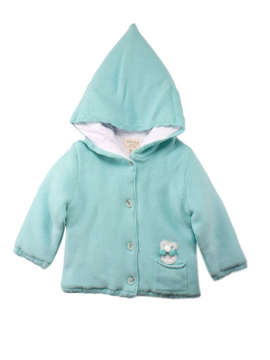 Kids' Casual Jacket with Lining & Hood Turquoise