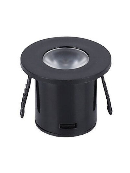 Optonica Round Recessed Spot with Integrated LED and Warm White Light Black 1pcs