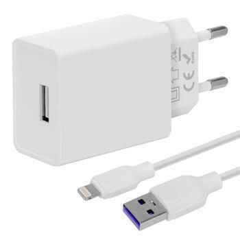 Obal:Me Incarcător Cu Port USB-A Și Cablu Lightning 10W Alb (10W1UWH-L)