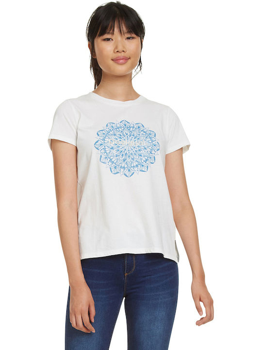 Desigual 'manchester' Damen Bluse Kurzärmelig BLANCO