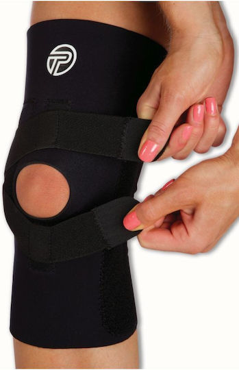 Pro-Tec J-lat Elastică Branț Pentru Genunchi Cu Orificiu 8003F-L-Negru