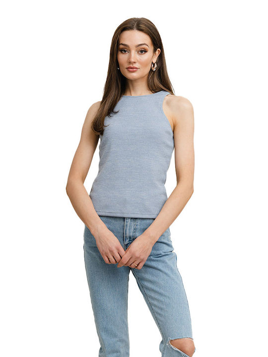 Rut & Circle Rut Women's Sleeveless Sweater Sleeveless Knitted Blouse - Light Blue