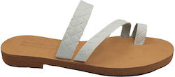 ByLeather Leather Women's Flat Sandals in White