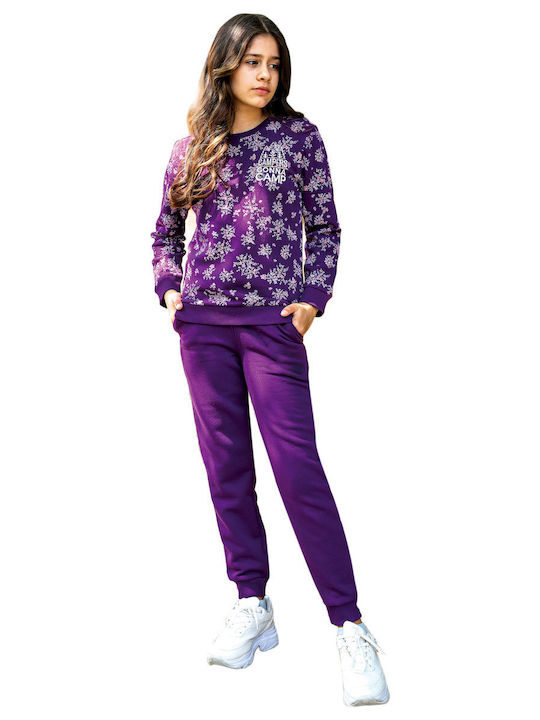 Elsima Kids Sweatpants Set Purple