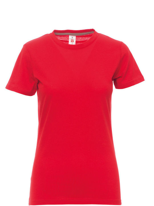 Payper Sunset Women's Short Sleeve Promotional T-Shirt Red