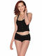 Dreamgirl Winter Damen Pyjama-Set Black
