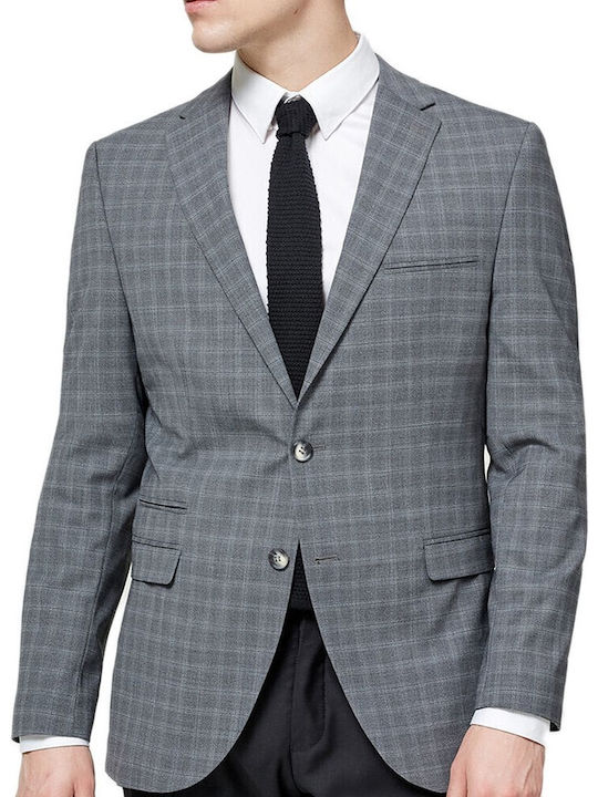 Selected Men's Winter Suit Jacket Slim Fit Grey