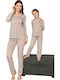 Sexen Kids' Pajamas Winter Cotton Brown
