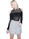 Denim Hoch tailliert Rock Mehrfarbig