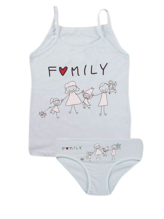 Donella Kids' Set Brief with Undershirt Blue 2pcs