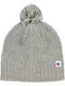 Pom Pom Beanie Unisex Fleece Σκούφος Πλεκτός σε Γκρι χρώμα
