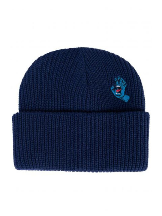 Santa Cruz Screaming Knitted Beanie Cap Navy Blue