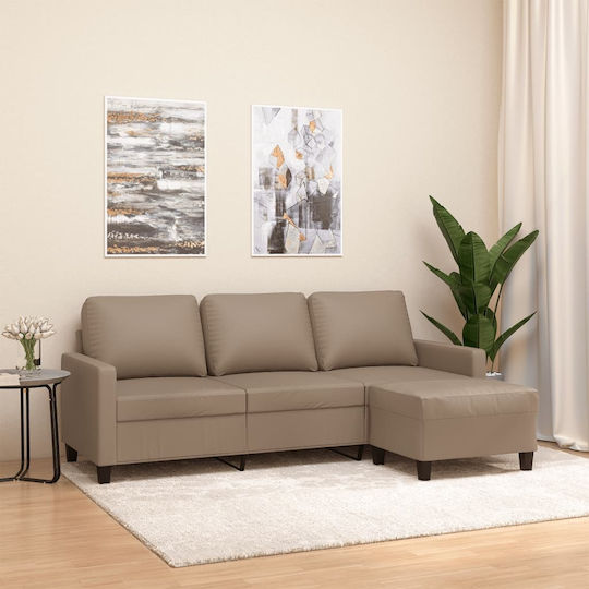 vidaXL Three-Seater Artificial Leather Couch Brown 198x77x80 cm