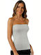 Women's Strapless T-Shirt Light Grey