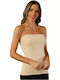 Strapless Βαμβακερό Μπέζ (Beige) Γυναικείο Φανελάκι