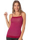 Mit Spaghetti-Träger Bordeaux Damen T-Shirt
