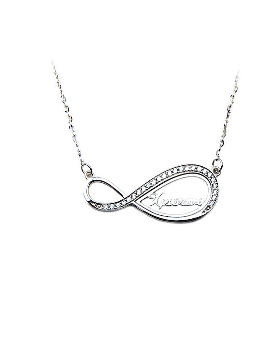 Personal Jewel Necklace Infinity from Silver with Zircon