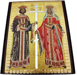 Image Sts. Constantine & Helen Wooden 20x16.5cm