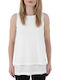 Freddy 2-in-1 Women's Blouse Cotton Sleeveless Polka Dot White