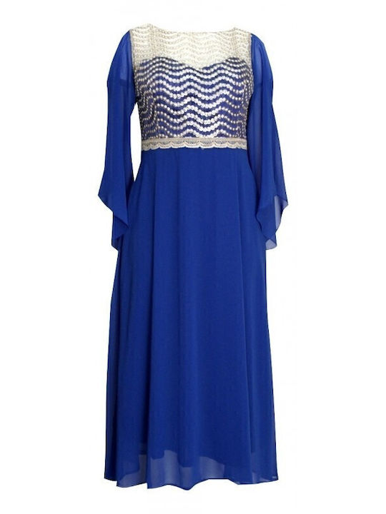 Queen Fashion Kleid Abend Blau