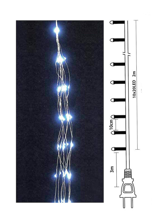 200 Λαμπάκια LED 2μ. Λευκά τύπου Χταπόδι