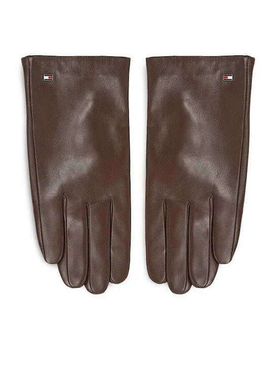 Tommy Hilfiger Men's Leather Gloves Brown
