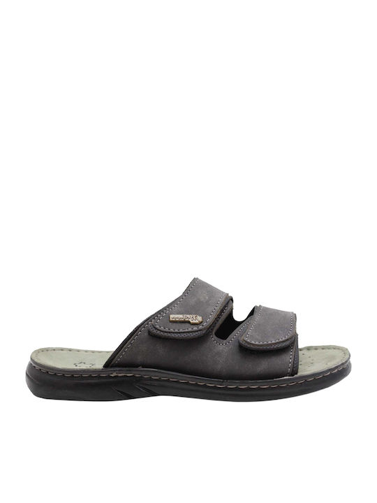 Bella Leder Herrensandalen in Gray Farbe