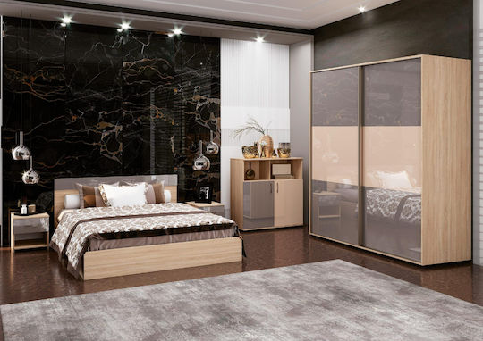 Schlafzimmer Set Selena Sonoma - Grey 160x200cm 5Stück