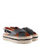 Leather Women's Flat Sandals Flatforms in Black Color