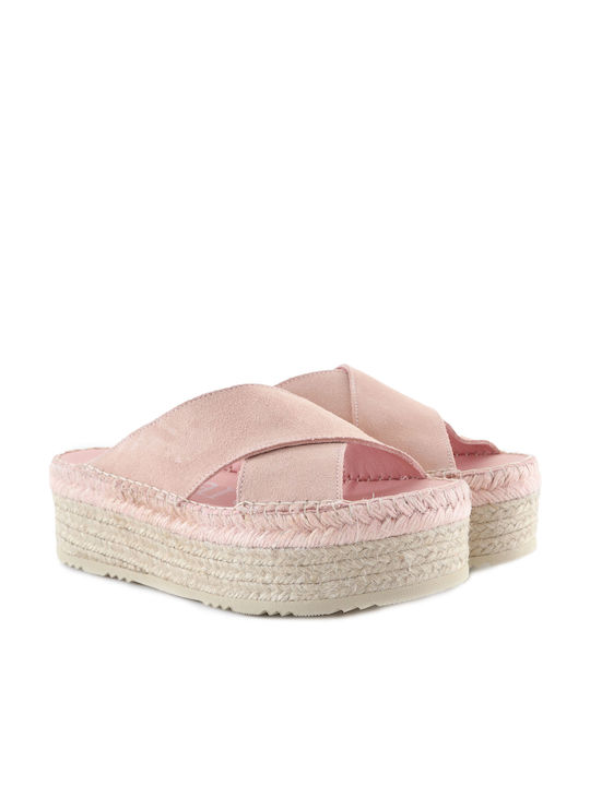 Macarena Pantofi cu platformă Lucrat manual Suede Women's Sandals Pink