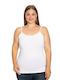 Women's Cotton T-Shirt with Spaghetti Strap White