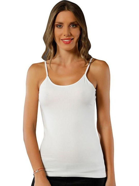 Mit Spaghetti-Träger Weiß Damen T-Shirt