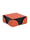BagCity PU Orange Coasters with Stand 6pcs