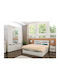 Set De Mobilier Pentru Dormitor Talina Alb / Gri 140x200cm 4 Bucăți