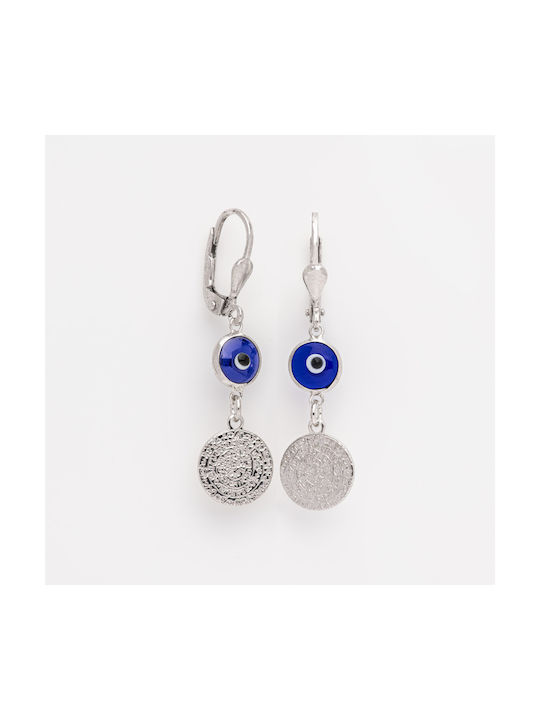 Blue Earrings Pendants made of Silver