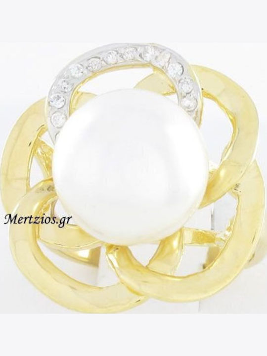 Visetti Damen Ring mit Zirkonia aus Silber Vergoldet