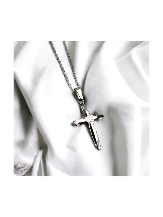 Cross from Steel with Chain