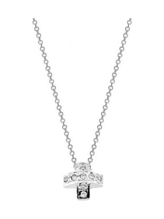 White Gold Cross 14K with Chain