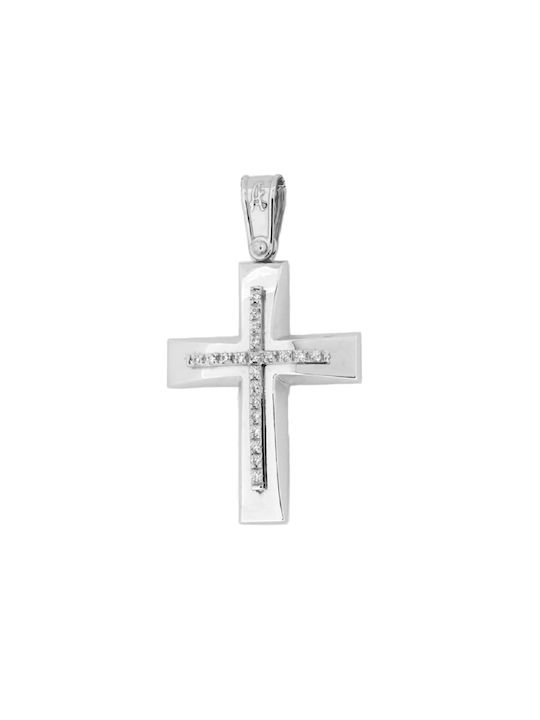 Damen Weißgold Kreuz 14K