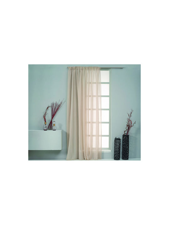Easy Home Perdea cu Coafură Saggita Bej 300x270cm