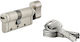 Thirard Κύλινδρος Κλειδαριάς Ασφαλείας 70mm (40-30) με Πόμολο και 5 Κλειδιά Ασημί
