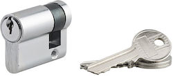 Serruprix Lock Cylinder Half (30-10) with 3 Keys Silver