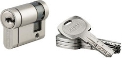 Thirard Lock Cylinder Security Half (30-10) with 4 Keys Silver